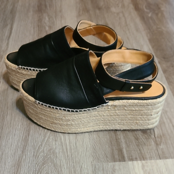 Castaner Shoes - Castaner Black and Tan Espadrille Platform Sandals